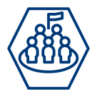 Icon: Population symbol with group of people and flag