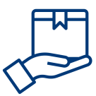 An open hand carrying a package, symbolizing the practical packaging return after delivery.