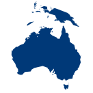 Symbol einer Karte von Australien und Ozeanien